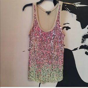 EXPRESS Womens Sequin Bling Tank